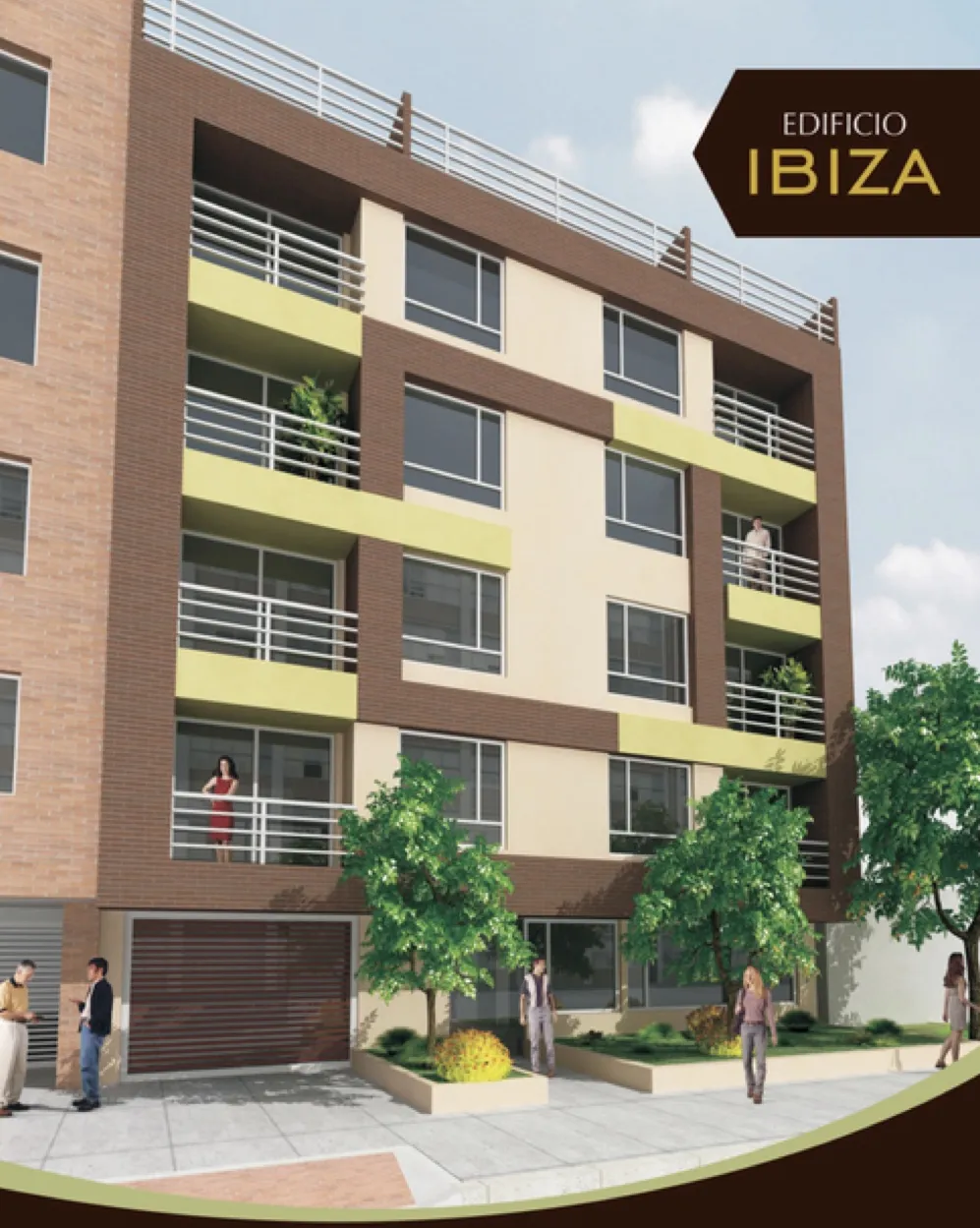 Render del Edificio Ibiza, vivienda multifamiliar con balcones en Bogotá